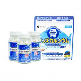 Bộ tăng chiều cao toàn diện 3 hộp GH Creation EX+ & Bột canxi cá tuyết Fine Japan 140g