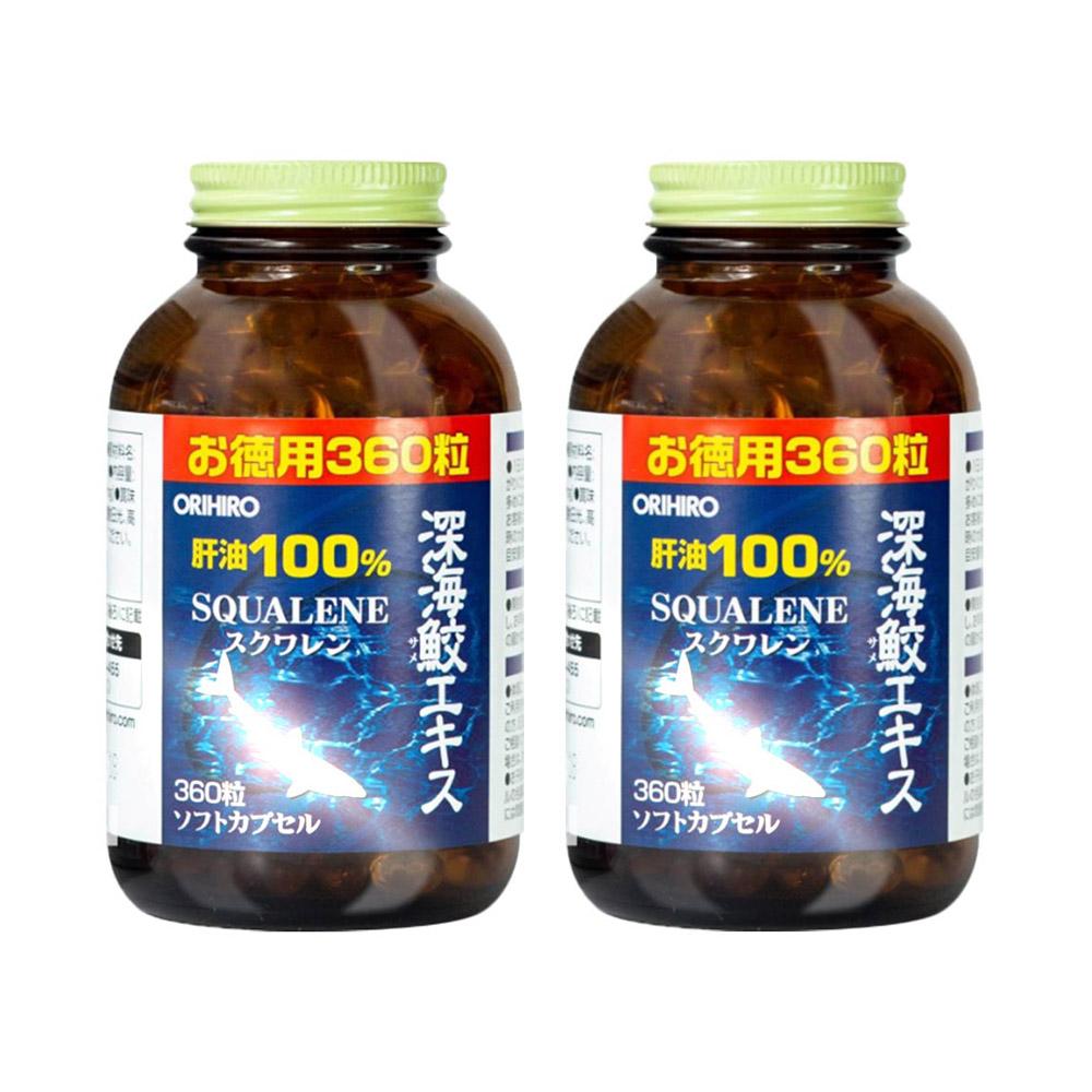 Combo 2 hộp viên uống dầu gan cá 100% Squalene Orihiro 360 viên (Chính hãng)