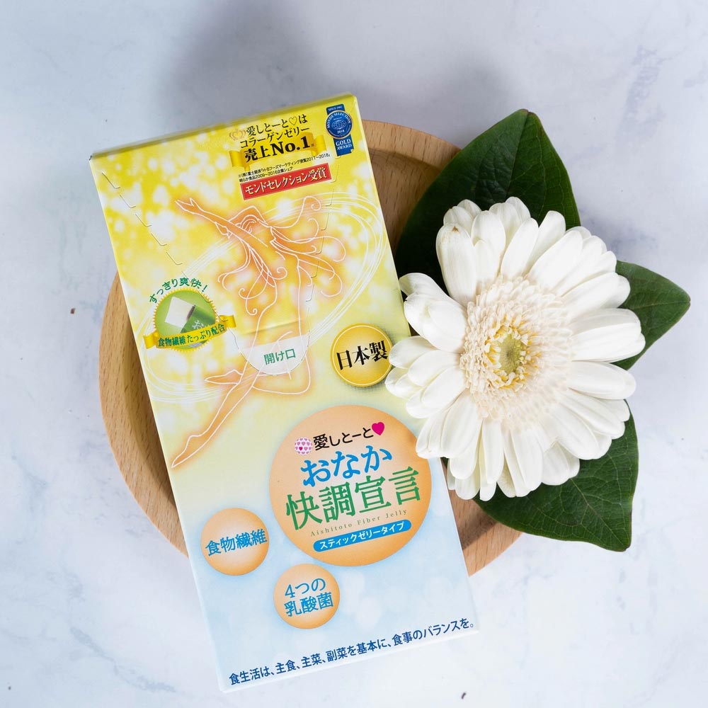 Thạch hỗ trợ giảm hấp thu chất béo vị sữa chua Aishitoto Fiber Jelly 15 thanh