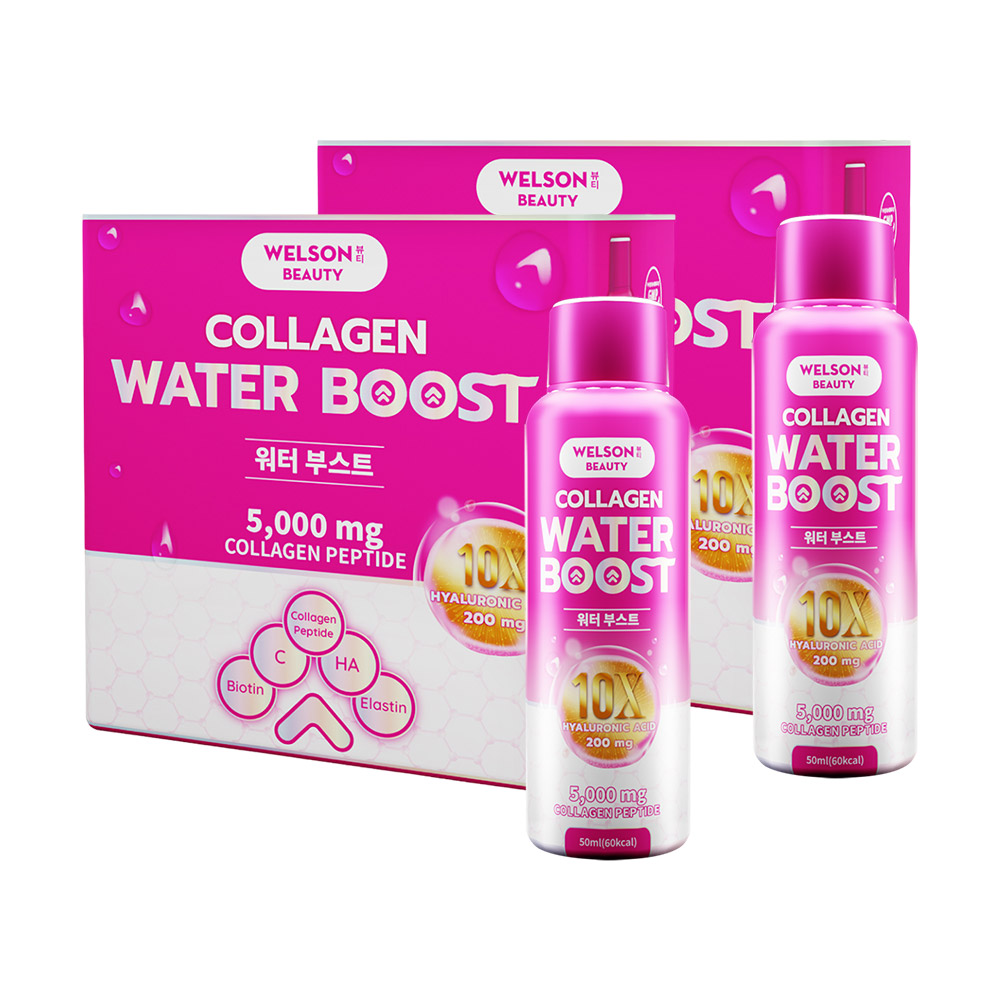 Combo 2 hộp nước uống Welson Beauty Collagen Water Boost (Hộp 6 chai x 50ml)