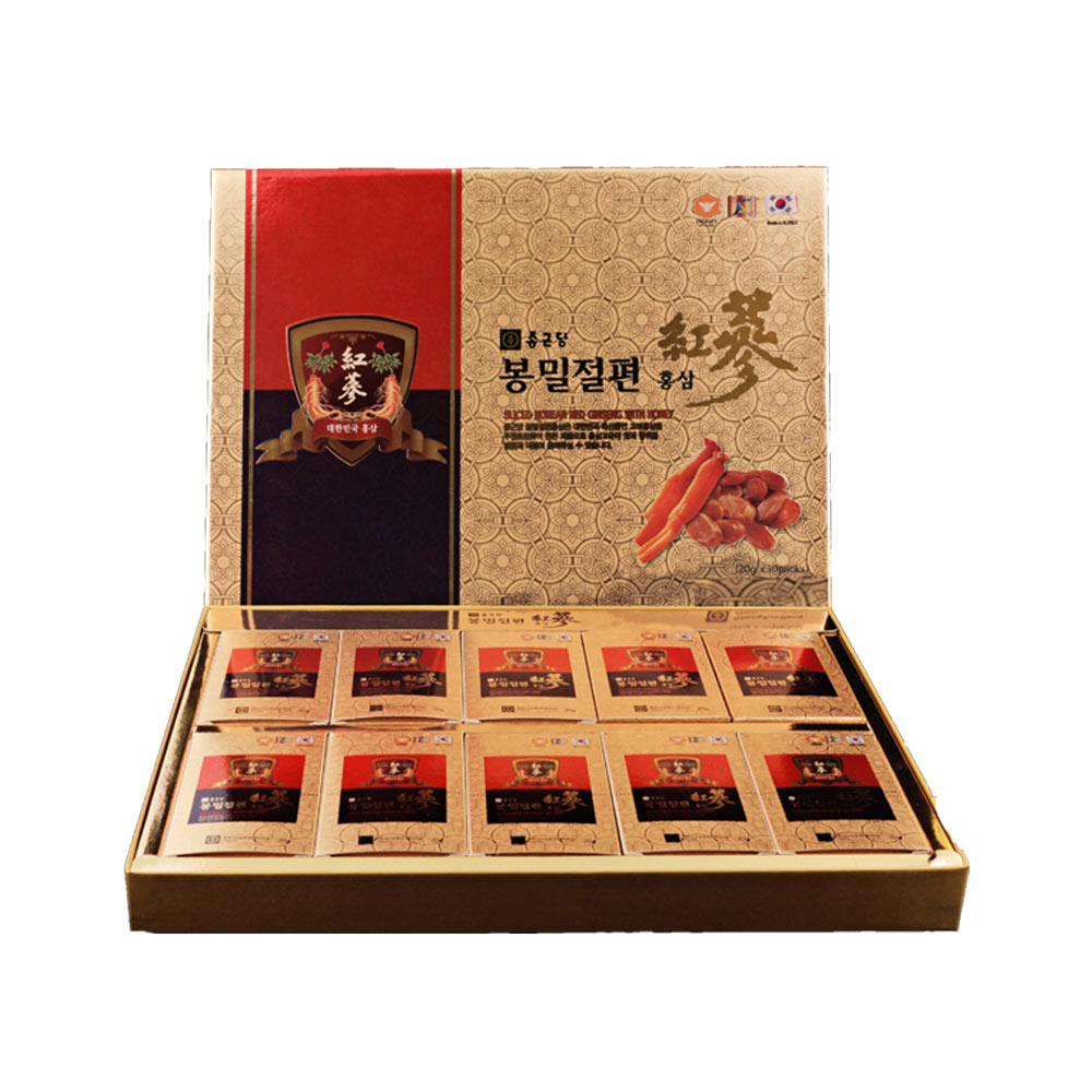 Hồng sâm lát tẩm mật ong Hàn Quốc Ginseng House (Hộp 10 gói x 20g)