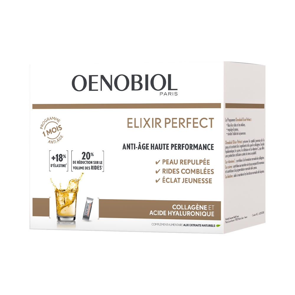 Bột Uống Bổ Sung Collagen Liều Cao Giúp Da Căng Bóng Oenobiol Elixir Perfect Hộp 30 Gói