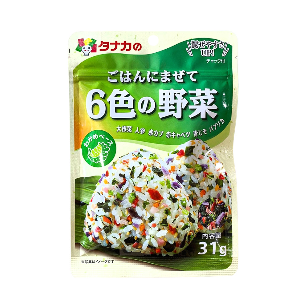 Gia vị rắc cơm rau củ 6 màu Tanaka 31g