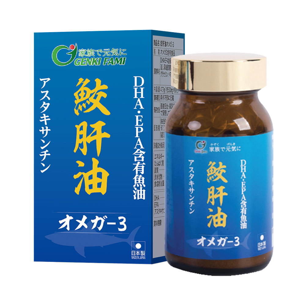 Dầu gan cá mập Genki Fami Omega 3 90 viên (Date 11/25)