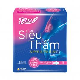 Băng Vệ Sinh Diana Siêu thấm mỏng 0.1 8 miếng - Có Cánh