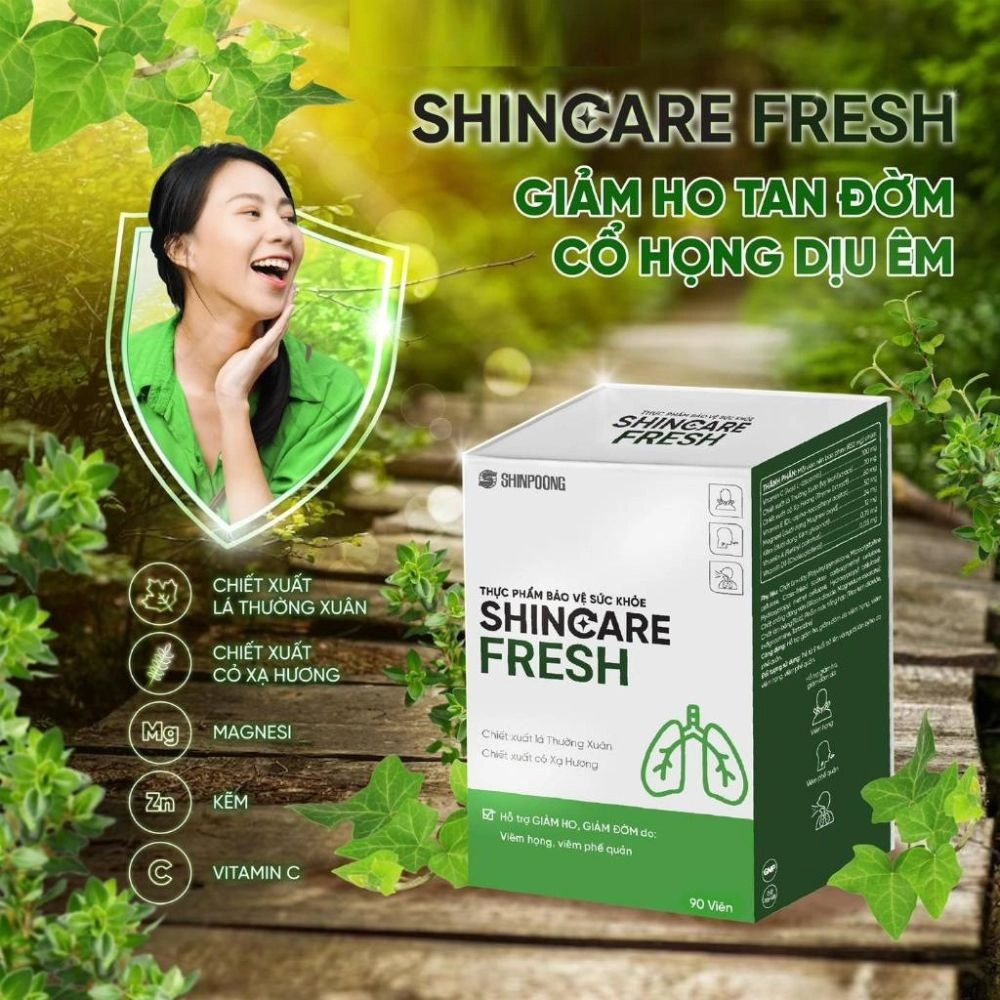 Viên uống hỗ trợ giảm ho, giảm đờm Shincare Fresh Hộp 30 viên/ 90 viên