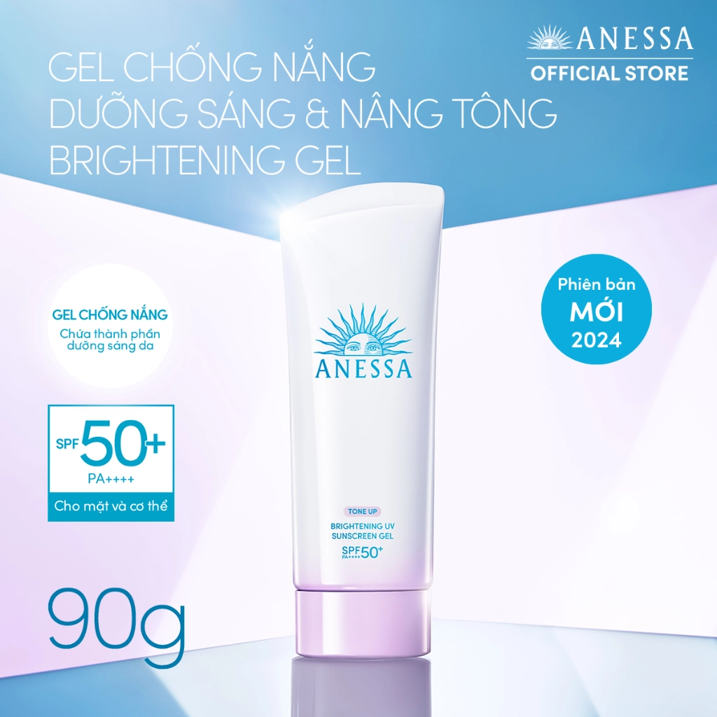 Gel chống nắng dưỡng trắng, nâng tông Anessa Whitening UV Sunscreen Gel 90g (Mẫu Mới)
