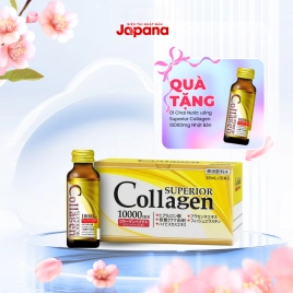 Nước uống Superior Collagen 10000mg Nhật Bản (Hộp 10 chai x 50ml) (Date 9/25)