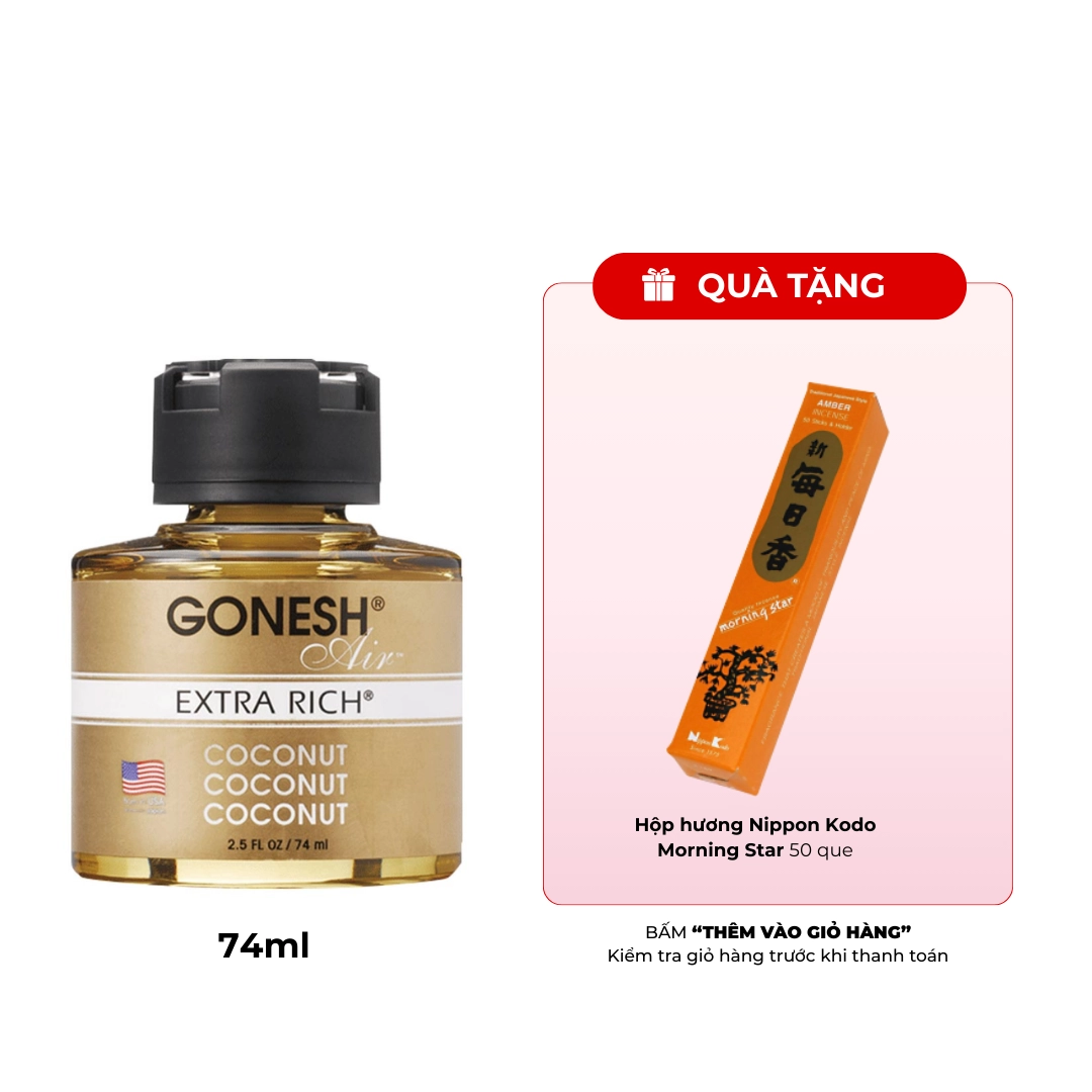 Nước thơm làm mát không khí Nippon Kodo Gonesh Air 74ml (Hương dừa)