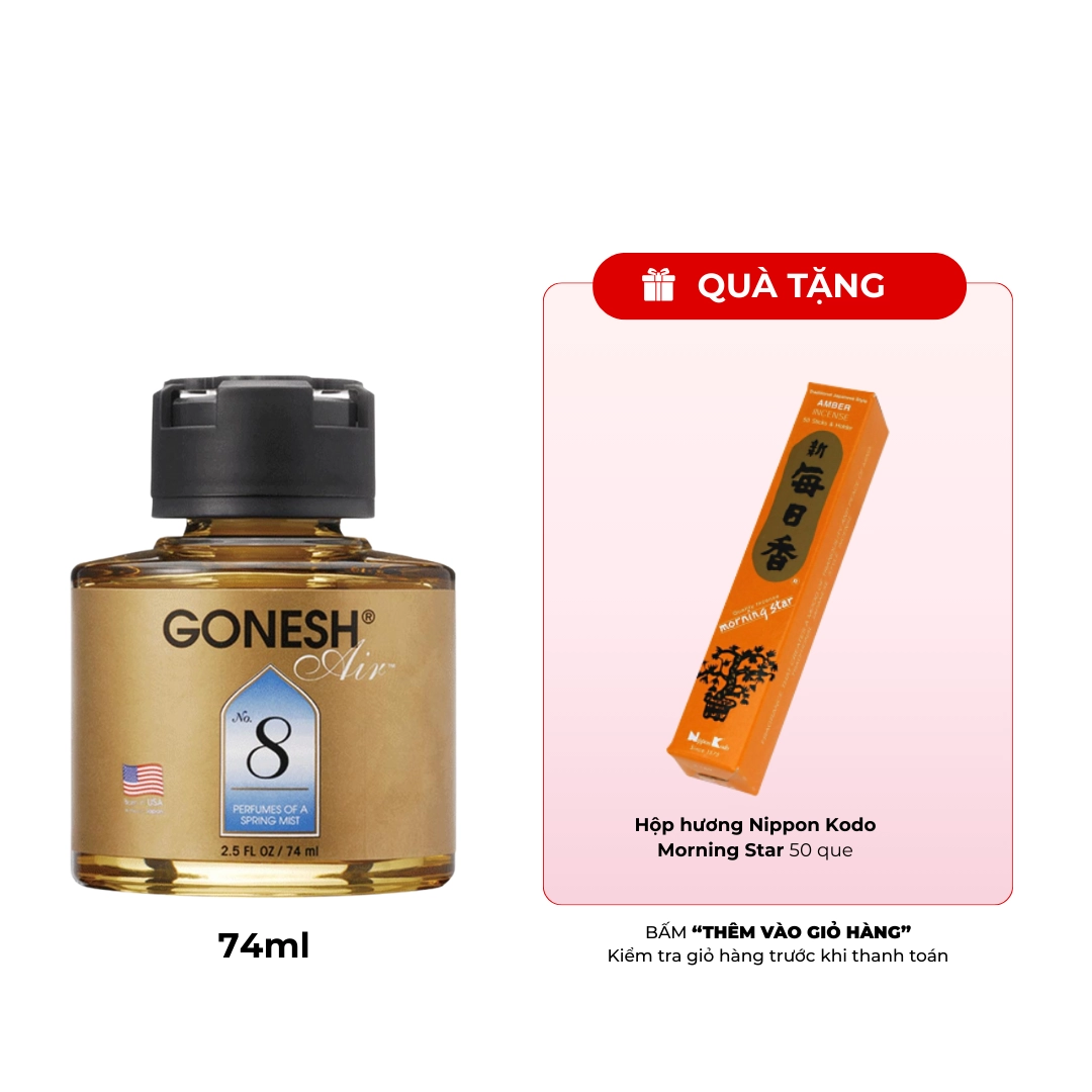 Nước thơm làm mát không khí Nippon Kodo Gonesh Air No.8 74ml (Hương hoa quả mọng)