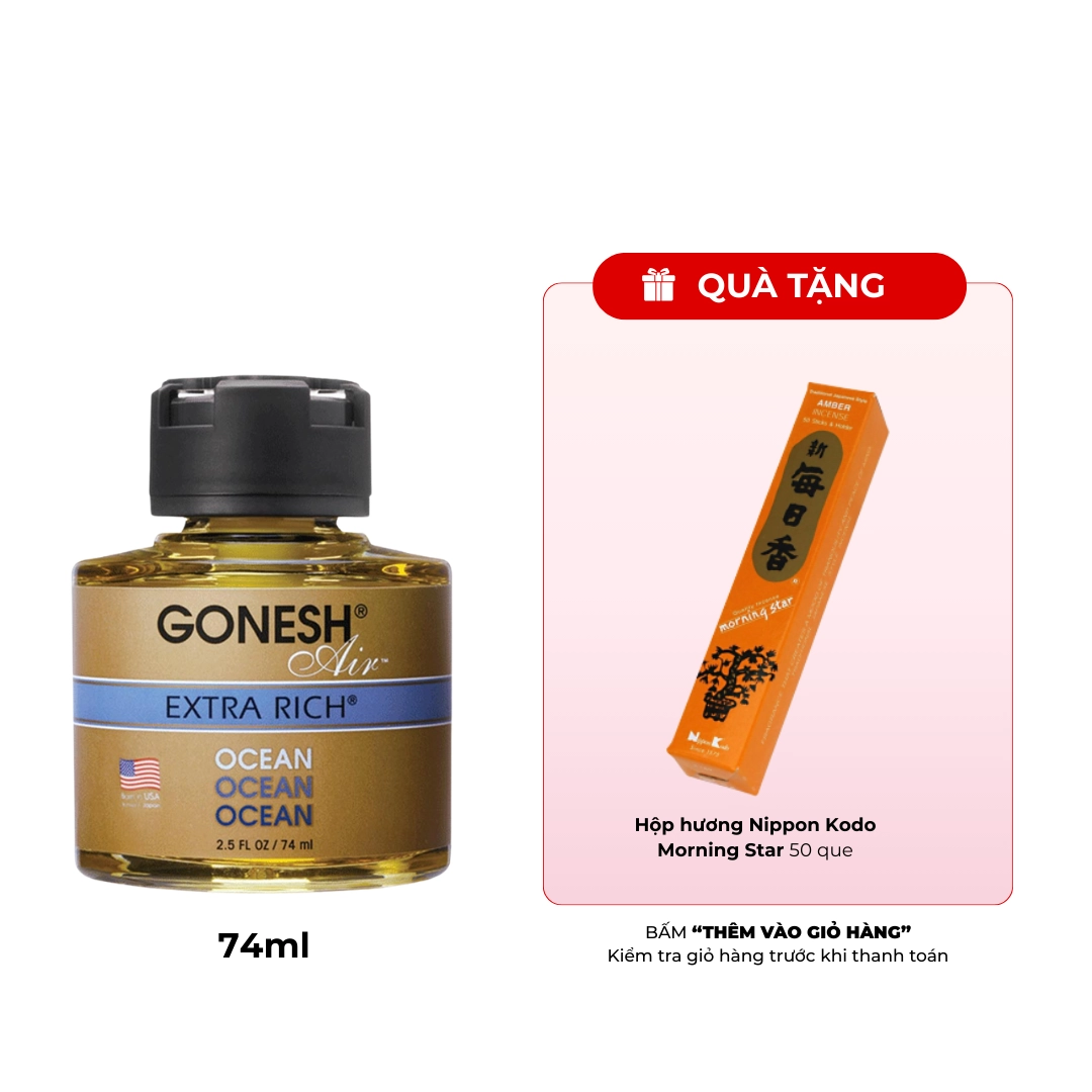 Nước thơm làm mát không khí Nippon Kodo Gonesh Air 74ml (Hương đại dương)