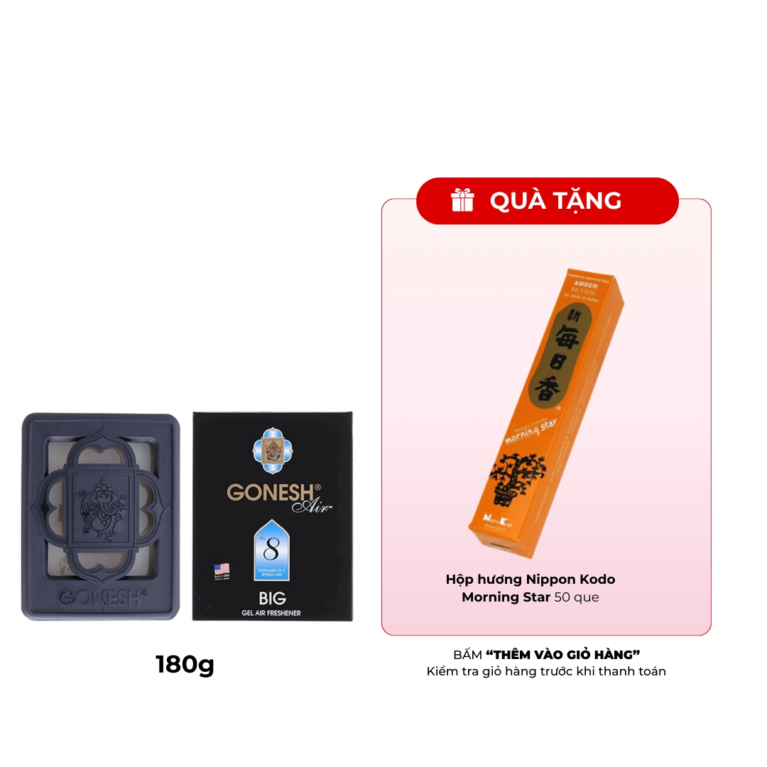 Gel thơm dùng trong ô tô dạng lớn Nippon Kodo Gonesh Air No.8 180g (Hương hoa quả mọng)