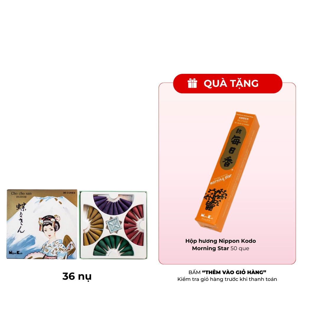 Hương Nippon Kodo Cho-Cho San 36 nụ (Đàn hương - Trầm hương - Gỗ thông - Anh đào)