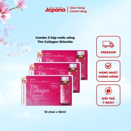 Combo 3 hộp nước uống The Collagen Shiseido (Hộp 10 chai x 50ml)