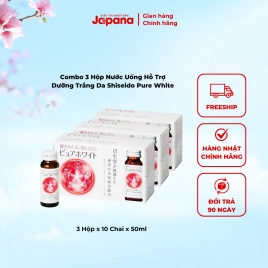 Combo 3 hộp nước uống làm trắng da Shiseido Pure White (Hộp 10 chai x 50ml)