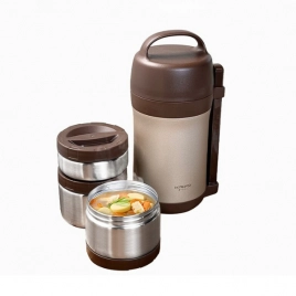 Hộp cơm giữ nhiệt Kaiyo 1600ml, màu nâu