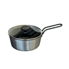 Quánh chống dính phủ inox 3 lớp liền đáy Tri-Ply Todaii - 16cm mini, nắp kính