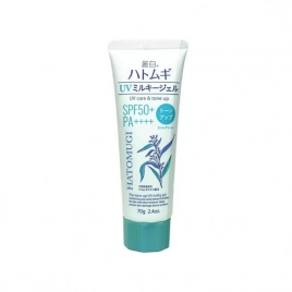 Kem chống nắng nâng tông & dưỡng ẩm da Hatomugi The UV Milky Gel UV Care & Tone Up SPF50+ PA++++ (Mint Green) 70g