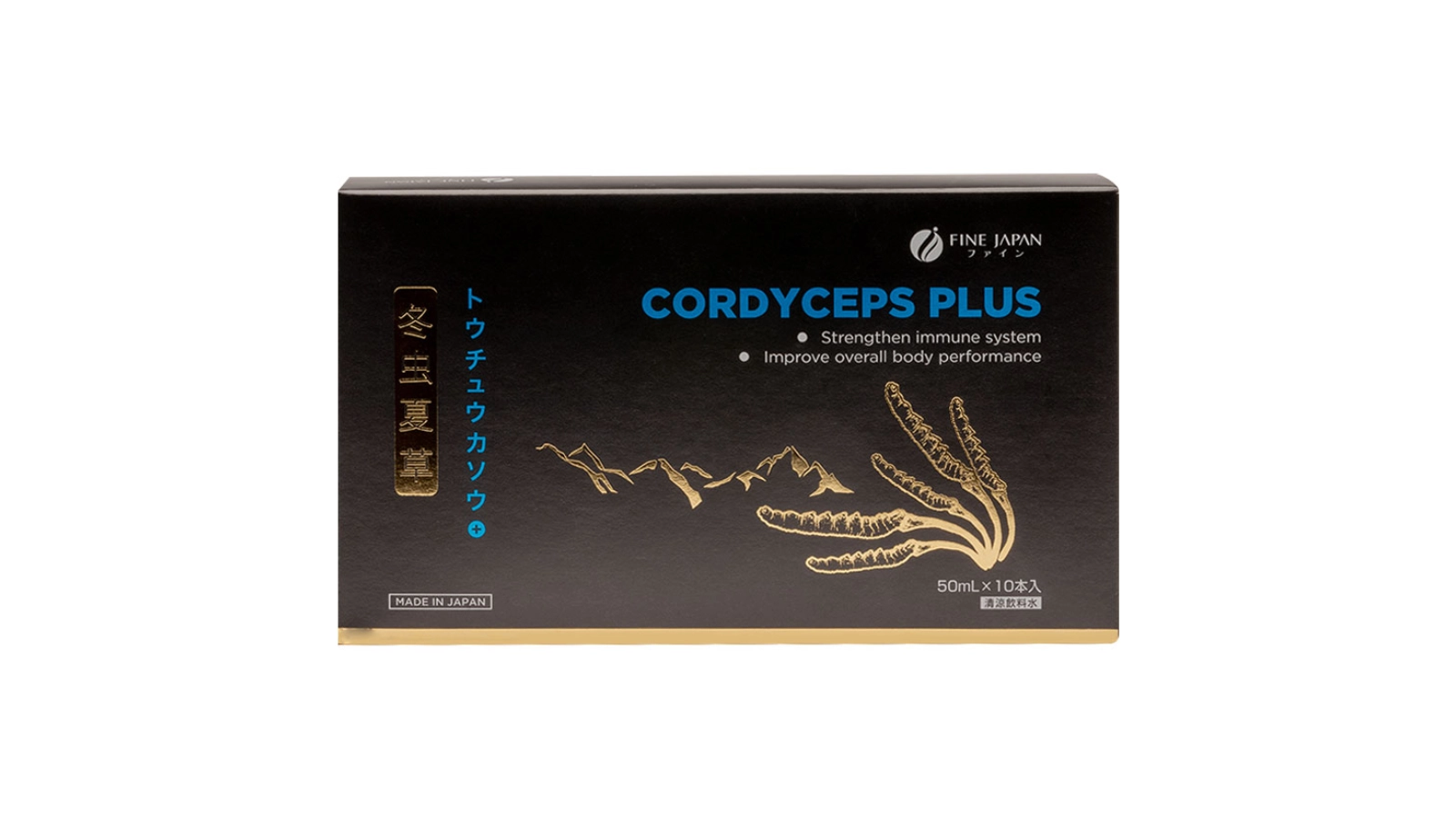 Nước uống đông trùng hạ thảo Fine Japan Cordyceps Plus (Hộp 10 chai x 50ml)