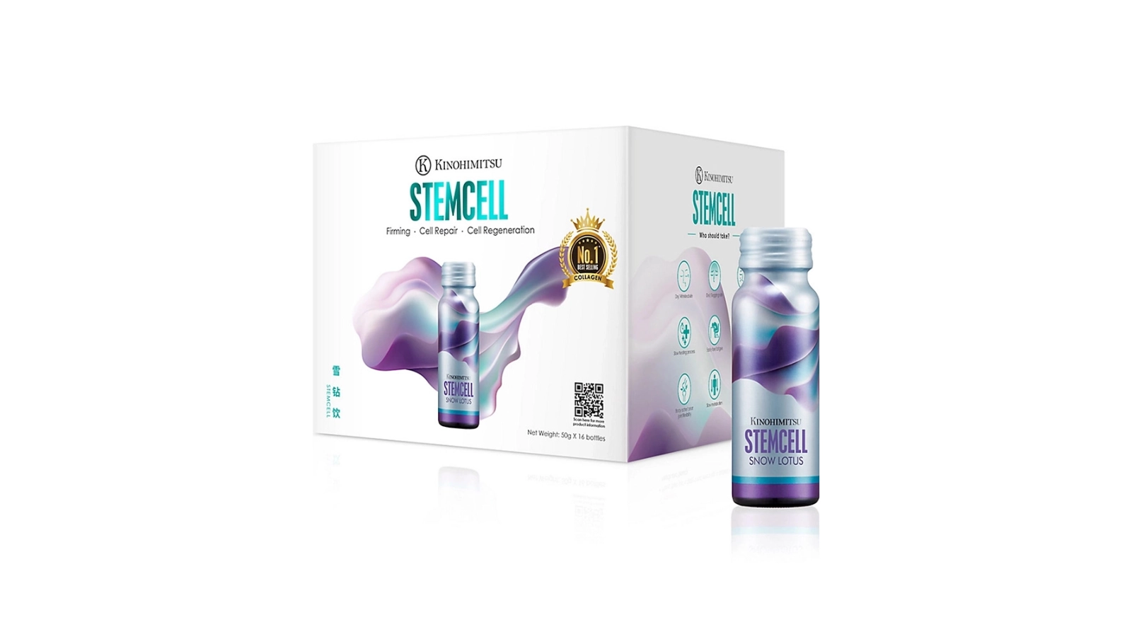 Nước uống bổ sung tế bào gốc Kinohimitsu Stemcell (Hộp 10 chai x 50ml)