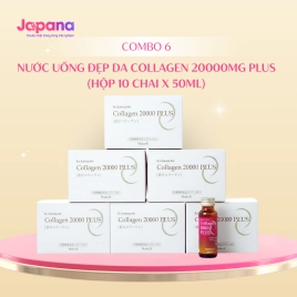 Combo 6 Nước uống đẹp da Collagen 20000mg Plus (Hộp 10 chai x 50ml)