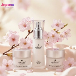 Bộ ba sản phẩm dưỡng da, chống lão hoá Sakura Restorative