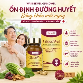 Combo 2 Viên uống hỗ trợ điều hòa đường huyết Waki Bewel Glucowel - 45 viên