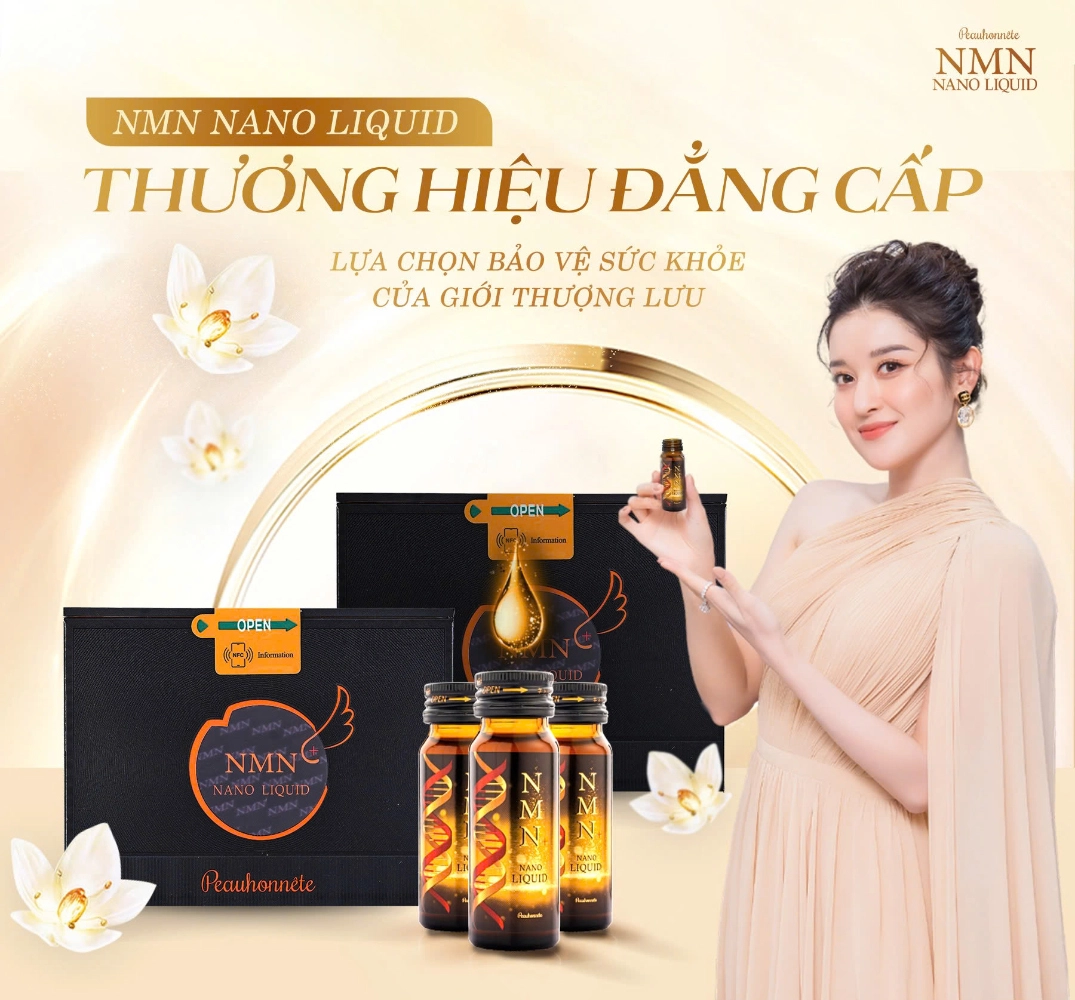 Nước uống trẻ hóa da Peauhonnete NMN+ Nano Liquid 12000 - Hộp 12 chai x 30ml