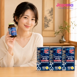 Combo 3 hộp Viên uống dầu cá omega-3 hỗ trợ tim mạch Orihiro 180 viên