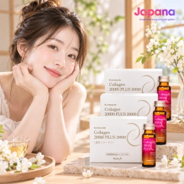 Combo 3 hộp nước uống đẹp da Collagen 20000mg Plus (Hộp 10 chai x 50ml)